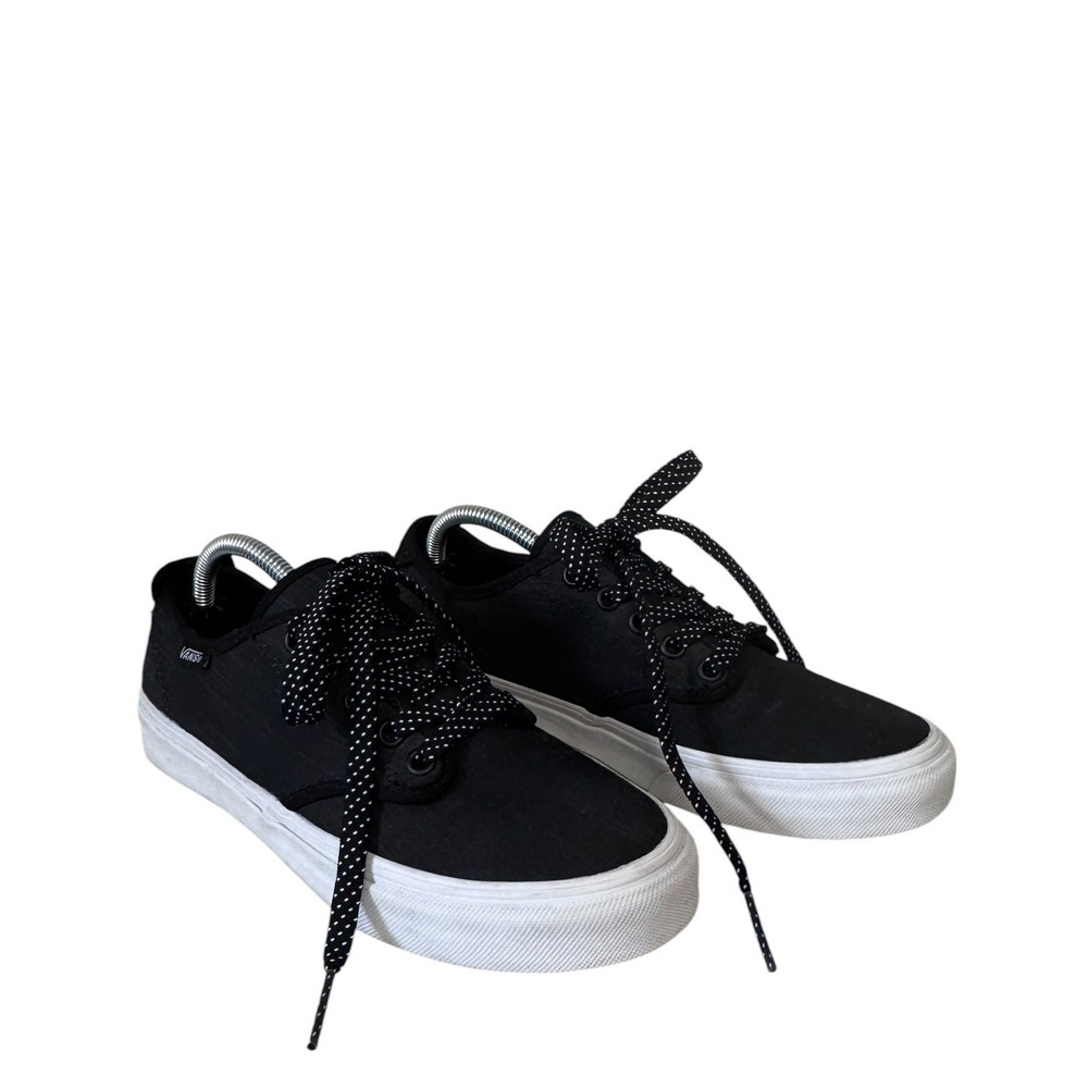 Vans Atwood Low Black Canvas Sneakers with Polka Dot Laces‎ Womens Skate Shoes